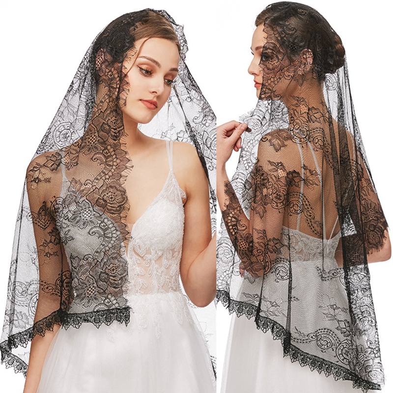 Xiangbao Khăn Choàng Ren Hoa Che Mặt Đi Nhà Thờ Mantilla La Tinh