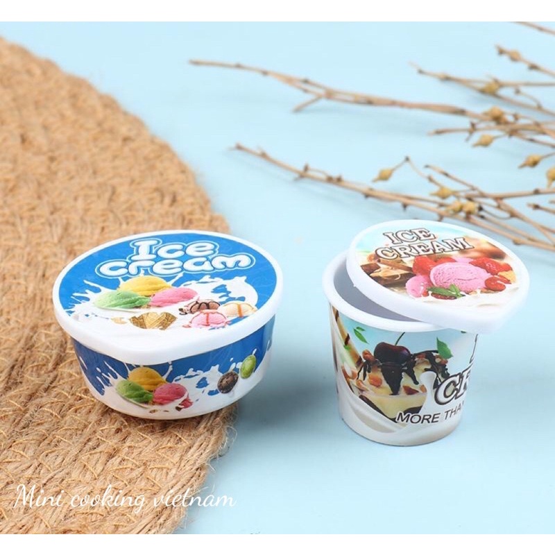 Mô hình hộp kem - mì ly - mì tô mini cho nhà búp bê / Mini cooking vietnam