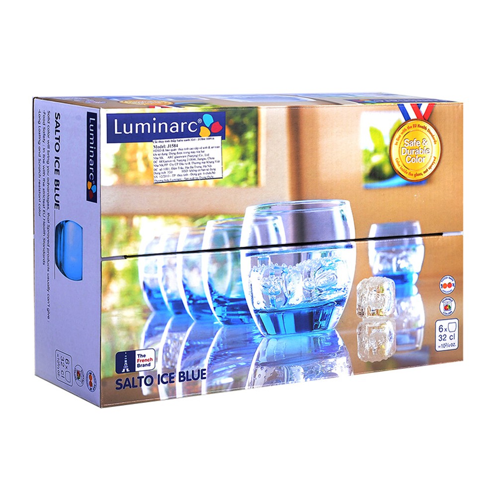 Bộ 6 ly thủy tinh thấp Luminarc Salto Ice Blue 320ml J1584