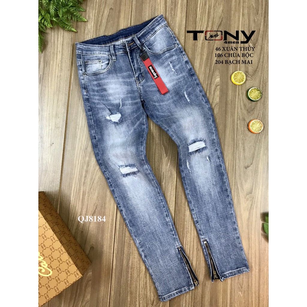 SALE Quần jean nam ống côn dáng Skinny 8184