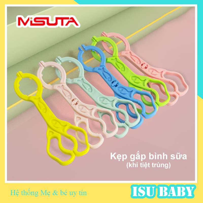 Kẹp gắp bình sữa, đồ dùng cho bé khi tiệt trùng chống trơn trượt thương hiệu Misuta cao cấp