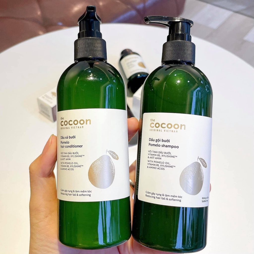 Combo Chăm Sóc Tóc Tinh Dầu Bưởi Cocoon: Dầu Gội 310ml + Dầu Xả 310ml + Nước Xịt Dưỡng Tóc Pomelo 140ml #May.shop