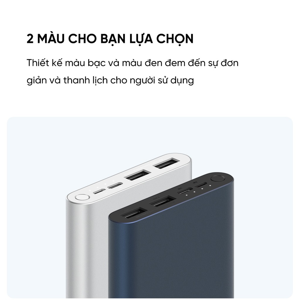 [Mã SKAMA06 giảm 8% đơn 250k]Pin sạc dự phòng Xiaomi Gen 3 10000mAh