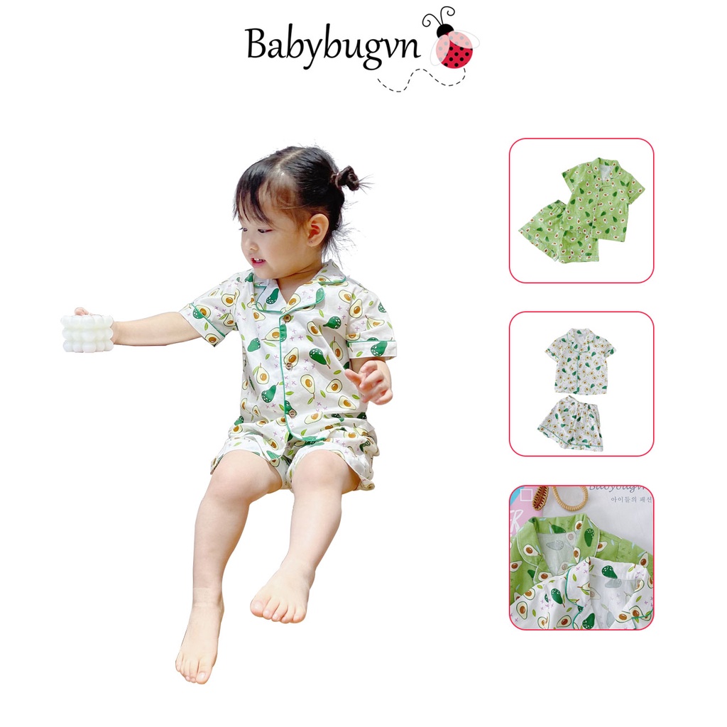 Bộ đồ ngủ cộc tay cho bé - Babybugvn - Bộ cotton xuất hàn