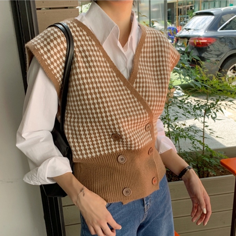 Áo cardigan cổ chữ V họa tiết kẻ sọc thời trang cho nữ