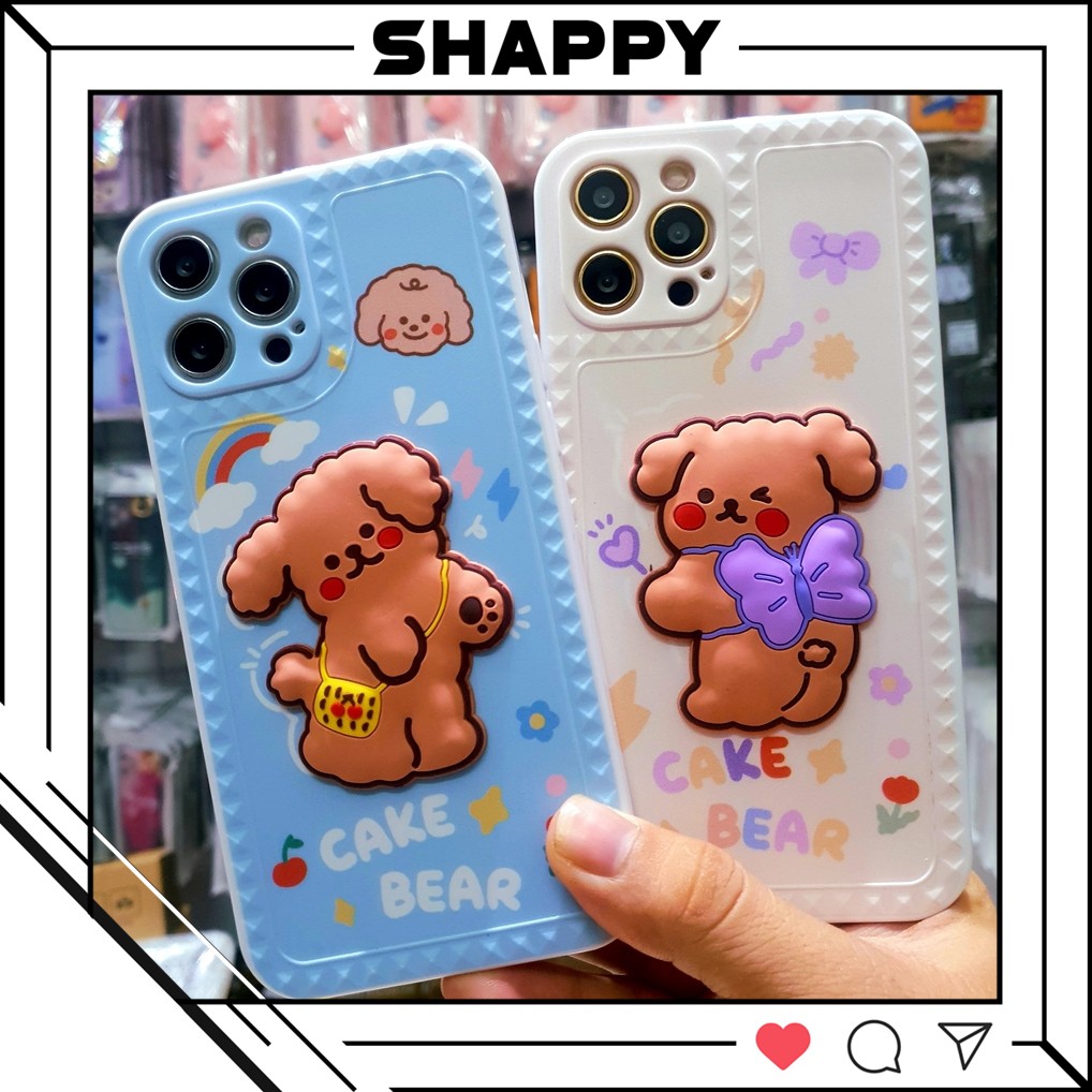 Ốp Lưng IPhone Gấu Cake Bear Dẻo Viền Vuông Các Dòng 7Plus/8Plus/X/XS/XsMax/11/11ProMax/12ProMax [Shappy Shop]