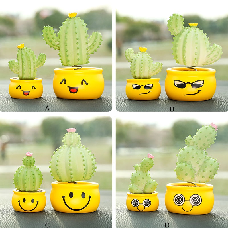 Mô hình cây xương rồng lò xo dễ thương để bàn làm việc, bàn học, taplo ô tô xe hơi Ráp, quà tặng người yêu bạn bè cute