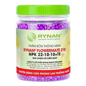 Phân bón Tan chậm Thông Minh RYNAN FLOWERMATE 210 (NPK 22-10-10+TE): Dùng cho hoa lan sau ra hoa và nuôi dưỡng mầm mới