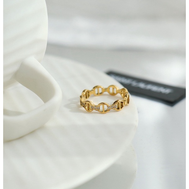 [FreeShip] Nhẫn nữ titan đá đuôi cá J5-408 - CAM KẾT KHÔNG BAY MÀU