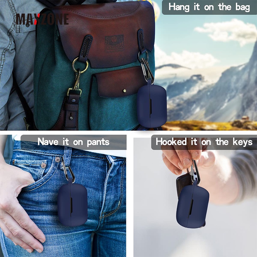 Vỏ Bảo Vệ Hộp Sạc Tai Nghe Không Dây Bằng Silicon Kèm Móc Khóa Cho Jbl Tune 115 Tws