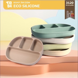 Khay tập ăn dặm Eco Silicone Tobé chia 4 ngăn rộng rãi, khoa học