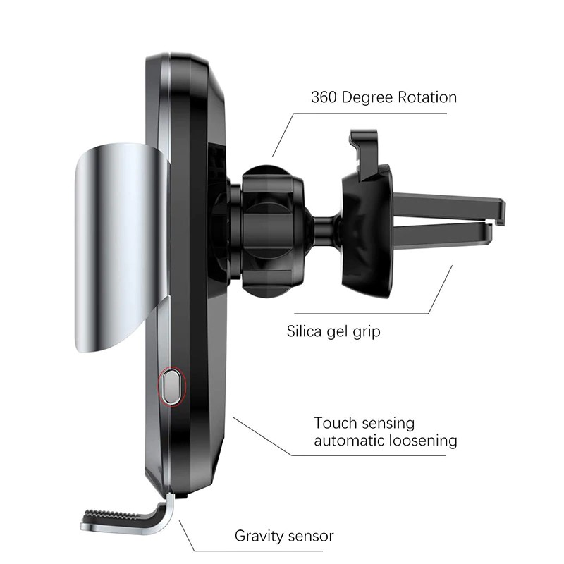 Giá đỡ điện thoại Baseus Smart Car tích hợp cảm biến tự động khóa giữ thiết kế kim loại và kinh cho điện thoạị 4.7-6.5' | BigBuy360 - bigbuy360.vn