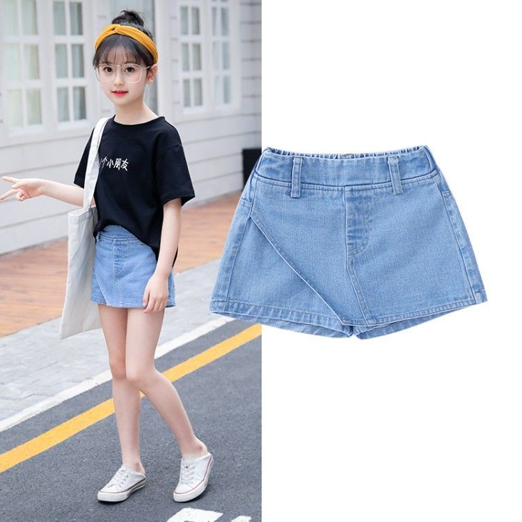 Quần Jean Giả Váy Denim Thời Trang Mùa Hè Dành Cho Bé Gái