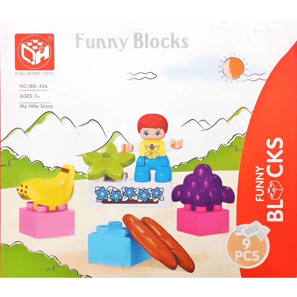 Bộ lắp ráp  cho bé - Funny Blocks miếng lớn - size Duplo