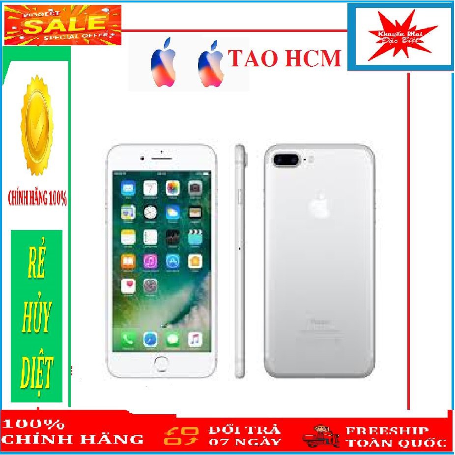 ĐIỆN THOẠI IPHONE 7 PLUS 128GB QUỐC TẾ fullbox bảo hành 12 tháng,