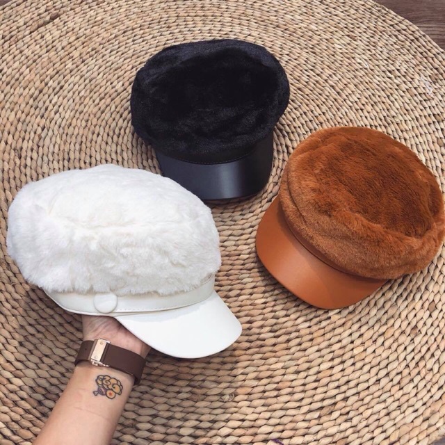 mũ nồi lưỡi trai lông