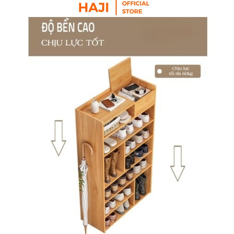 Kệ giày gỗ HAJI thoáng khí chống ẩm kiểu dáng hiện đại - A159