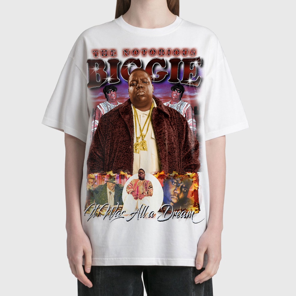 BLANK | Áo Thun BIGGIE Tay Lỡ Unisex - Đen/Trắng Cổ Tròn