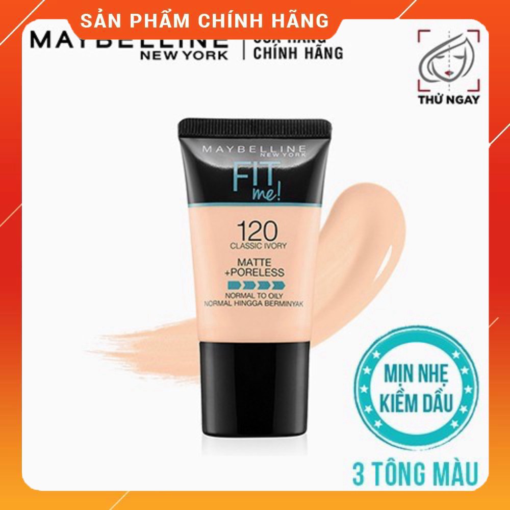 Kem Nền Mịn Nhẹ Kiềm Dầu Fit Me dạng tuýp Maybelline New York Matte and Poreless Foundation Tube 18ml Mĩ Phẩm Gía Sỉ 89