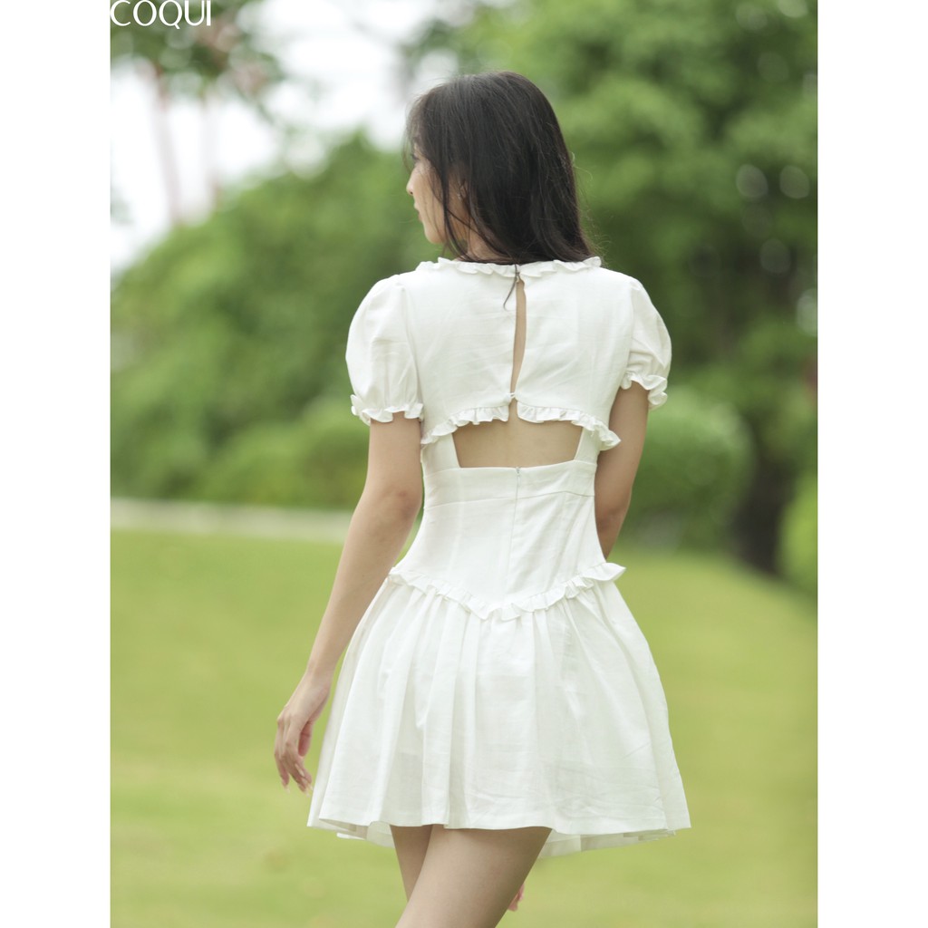 Đầm trắng công chúa Emma Dress tay phồng dáng xoè - COQUI