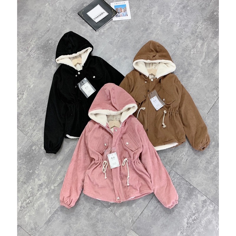 Áo Khoác nhung tăm lót lông siêu ấm | BigBuy360 - bigbuy360.vn