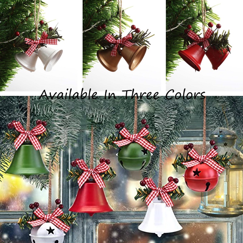 1 Bộ Chuông Treo Trang Trí Cây Thông Giáng Sinh Nhiều Màu Sắc Bằng Kim Loại Dành Cho Gia Đình Chúc Mừng Năm