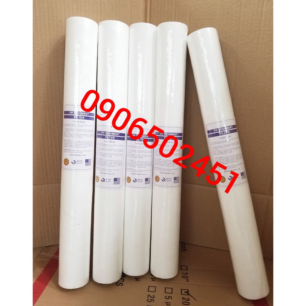 (Ảnh thật) Bộ 3 lõi lọc nước số 1 PP 20 inch tem chuẩn USA