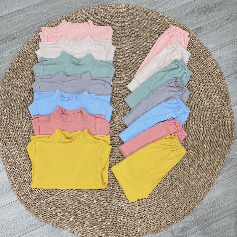 HÀNG LOẠI 1Bộ len tăm trơn cổ 3p cho bé