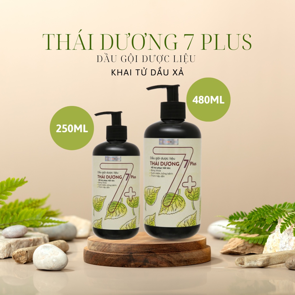 Dầu gội dược liệu Thái Dương 7 plus 250ml - 480ml - Sao Thái Dương