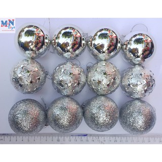 Hộp 12 quả châu 6cm trang trí Giáng sinh (Noel)