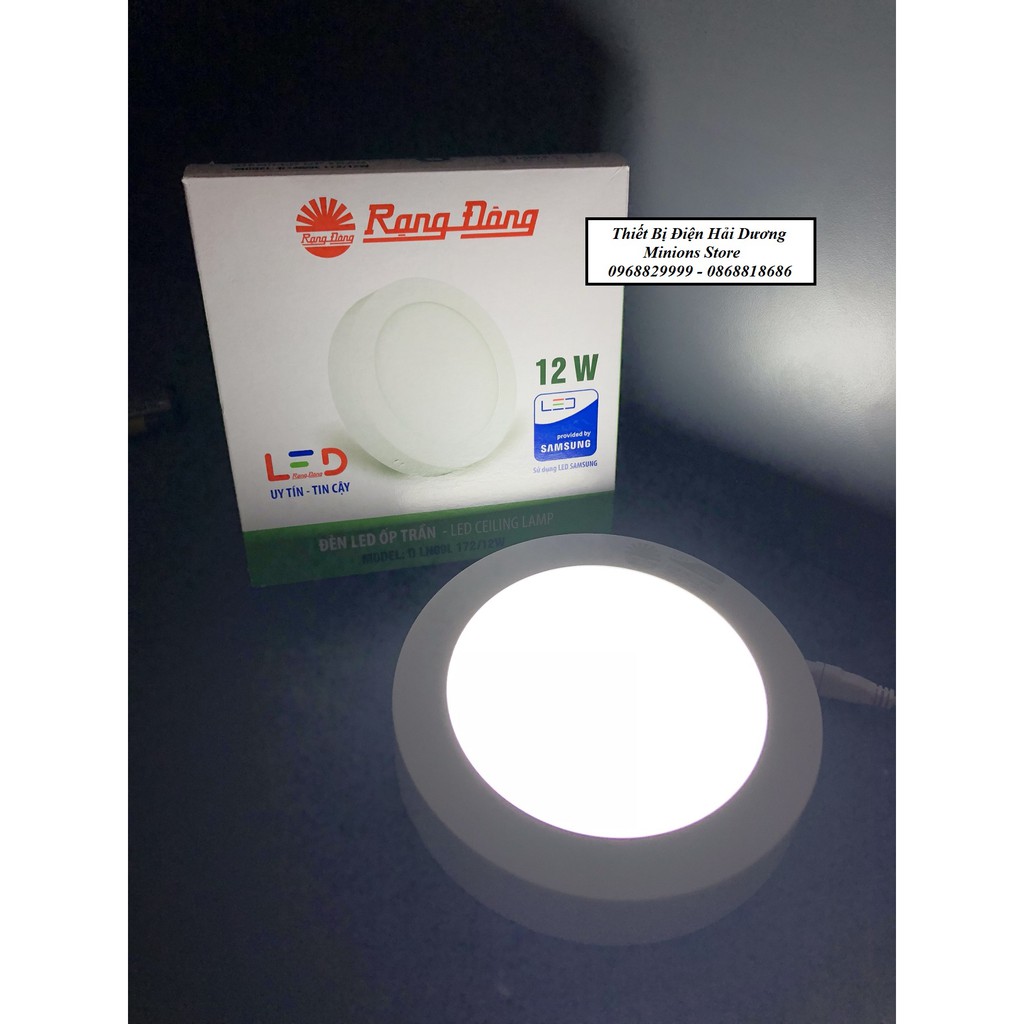 Đèn LED ốp trần Vuông/Tròn 12w Rạng Đông