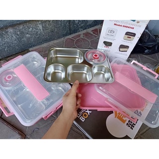 Khay cơm inox văn phòng 304 - 5 ngăn