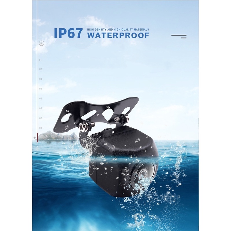 720P 25fps 12V Camera xe HD Fisheye Camera quan sát phía sau Tầm nhìn ban đêm Camera hỗ trợ đỗ xe 170 độ AHD