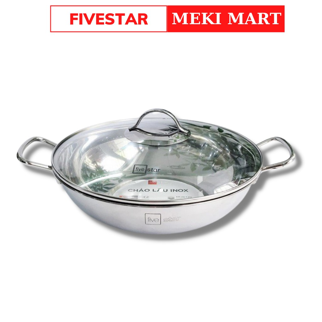 Nồi lẩu Kiêm chảo xào inox 430 bếp từ 3 đáy Fivestar 32cm