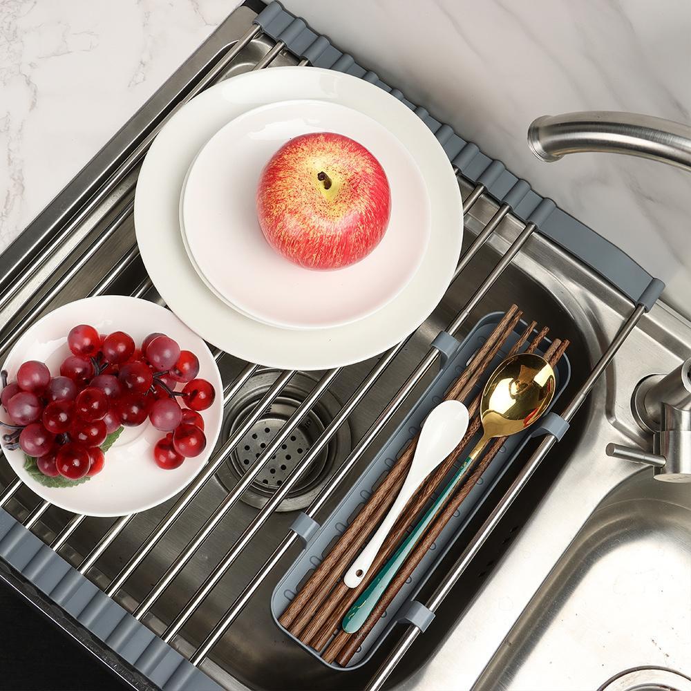 Rổ Inox Đựng Trái Cây Ráo Nước Có Thể Gấp Gọn