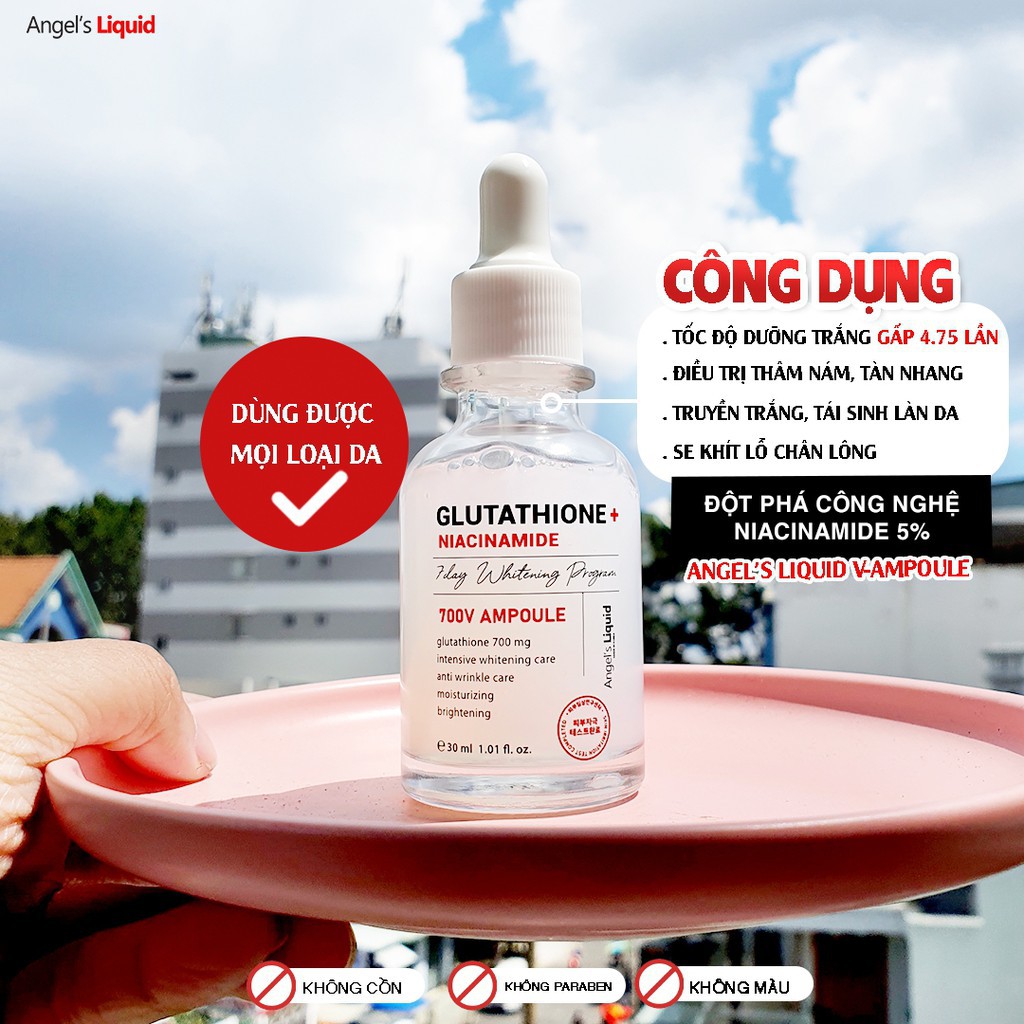 Tinh chất Dưỡng trắng chuyên sâu Angel's Liquid Glutathione + Niacinamide 700 V-Ampoule