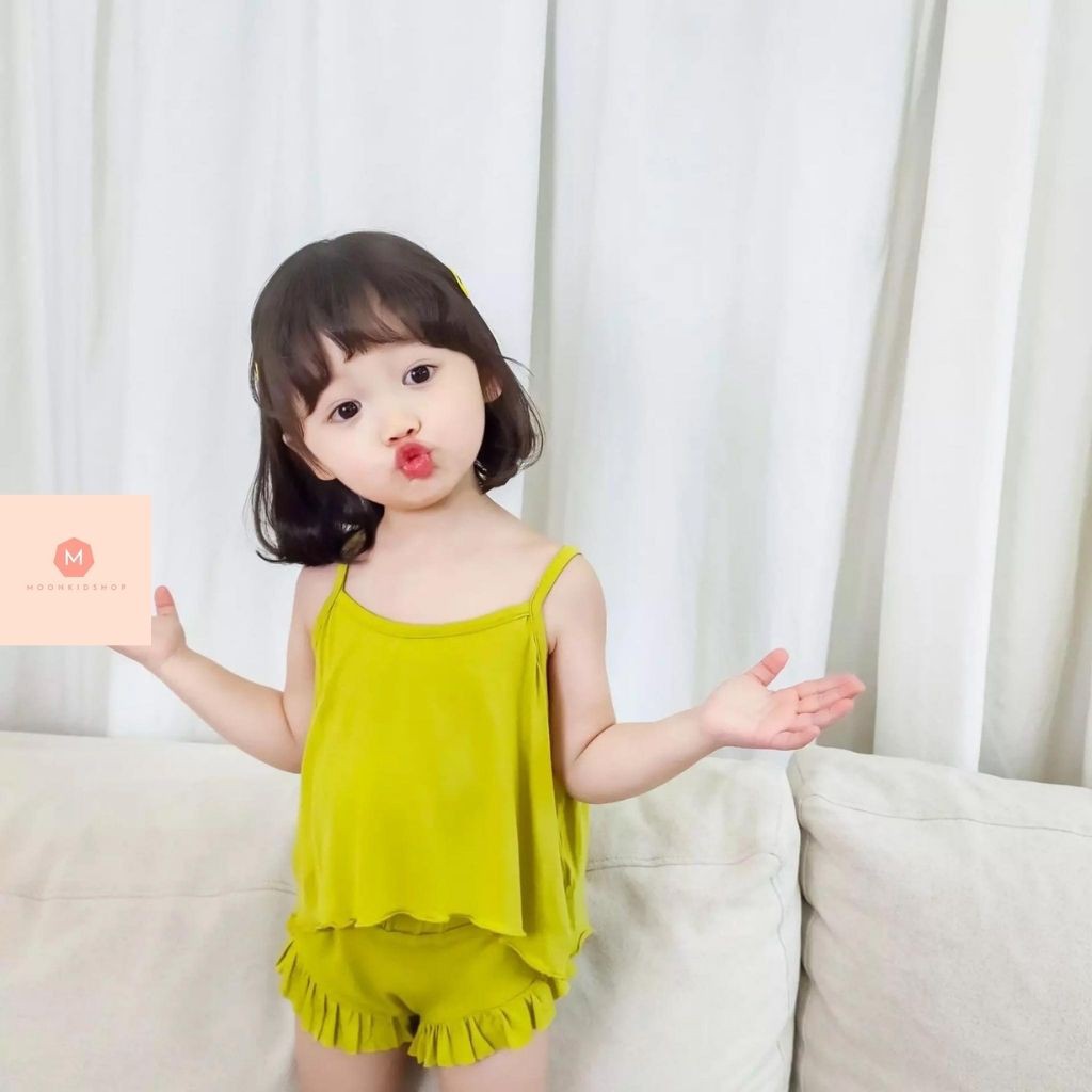 Bộ Hai Dây Quần Chip💖NHẬN HÀNG THÍCH NGAY💖 100% cotton cho bé gái từ 6-20kg