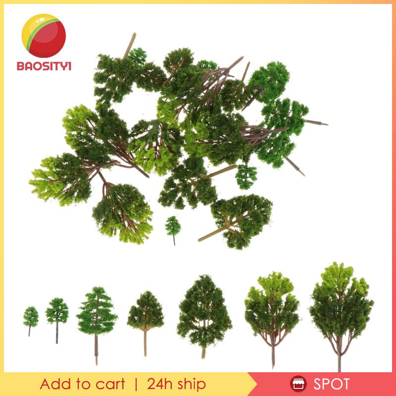 Set 30 Mô Hình Cây Xanh 4.5cm - 13cm Tỉ Lệ 1: 87 Dùng Trang Trí