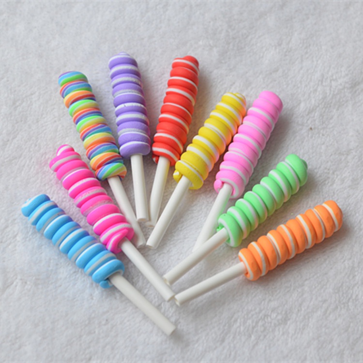 Charm Kẹo mút cuộn Có Que Nguyên liệu Trang trí Slime Làm Ốp điện thoại Kẹp tóc