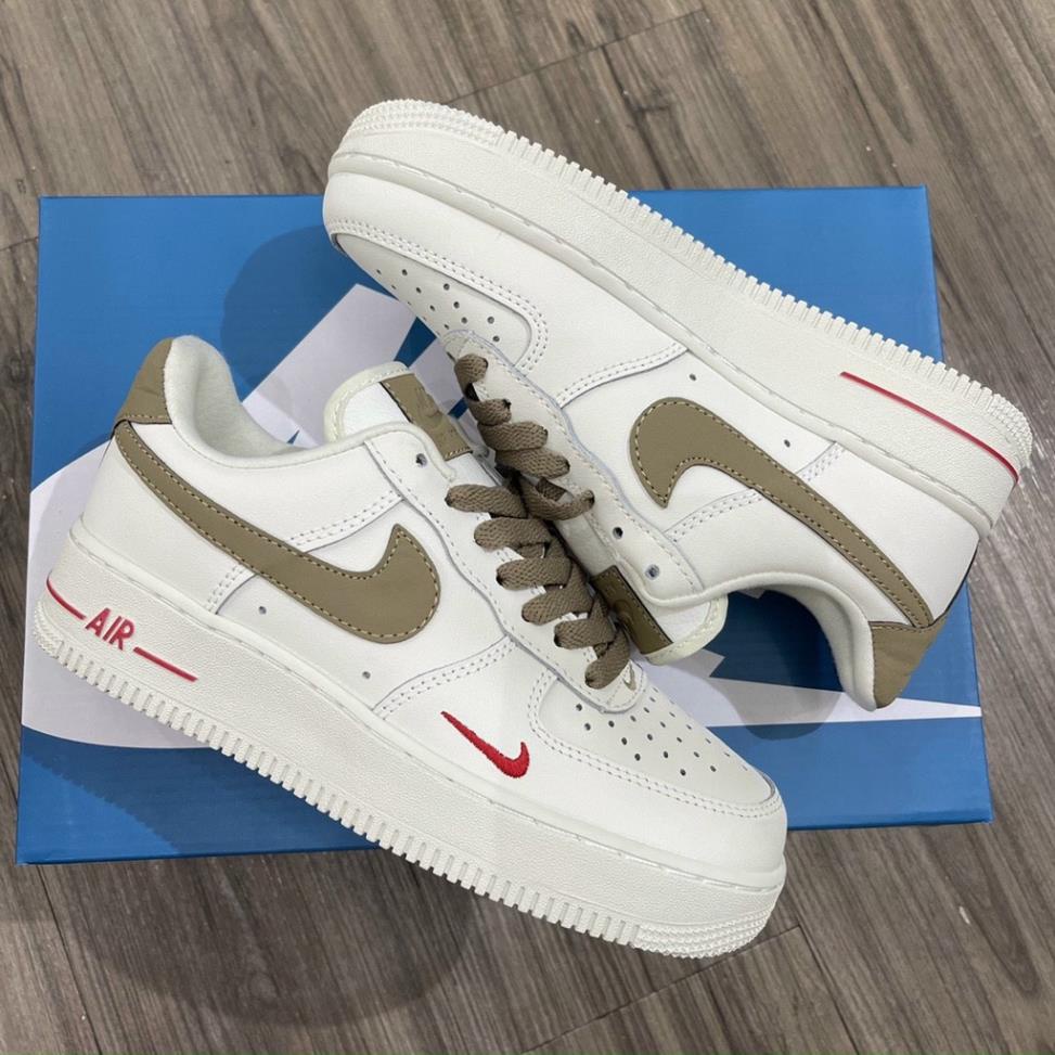 Giày AF1 FORCE 1 trắng vạch nâu Hot trend thể thao sneaker nam nữ