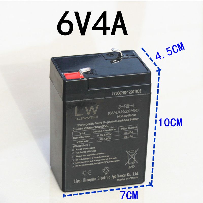 Ắc Quy 6V4Ah OUTDO xe điện trẻ em 6V - Pin ô tô, xe máy điện trẻ em | Quạt tích điện 6V | Cân điện tử