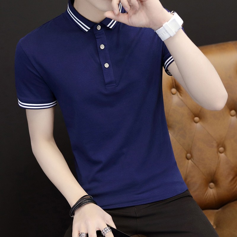 Áo phông nam cổ bẻ, áo thun phối viền chất liệu cotton, thiết kế Hàn Quốc cực tôn dáng (ACBPV) | BigBuy360 - bigbuy360.vn