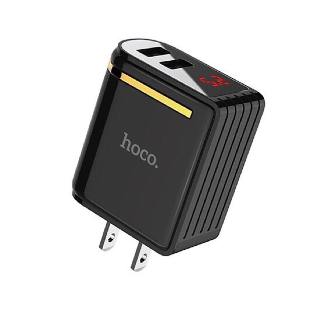 Củ Sạc Nhanh 2 Cổng Hoco C39 2.4A - Chính Hãng màn hình LCD Hiển thị điện áp