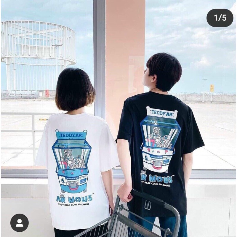 [Mã SKAMA06 giảm 8% tối đa 50K đơn 250K] [Rẻ Vô Địch] Áo cotton tay lỡ Unisex -- Máy Cắp Gấu Bông AR MOUS | BigBuy360 - bigbuy360.vn