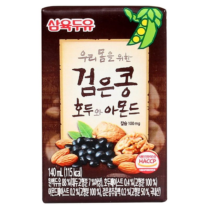 Lốc 3 Hộp Sữa Đậu Đen Óc Chó Hạnh Nhân Hàn Quốc Hộp 140ml
