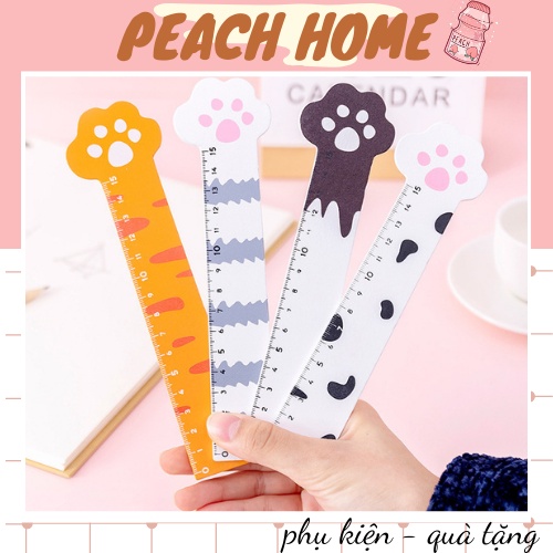 Thước Kẻ Gỗ 15cm Hình Chân Mèo Cute Ngộ Nghĩnh Tiện Lợi Dành Cho Học SInh Thước Kẻ Đa Năng Nhựa Dẻo