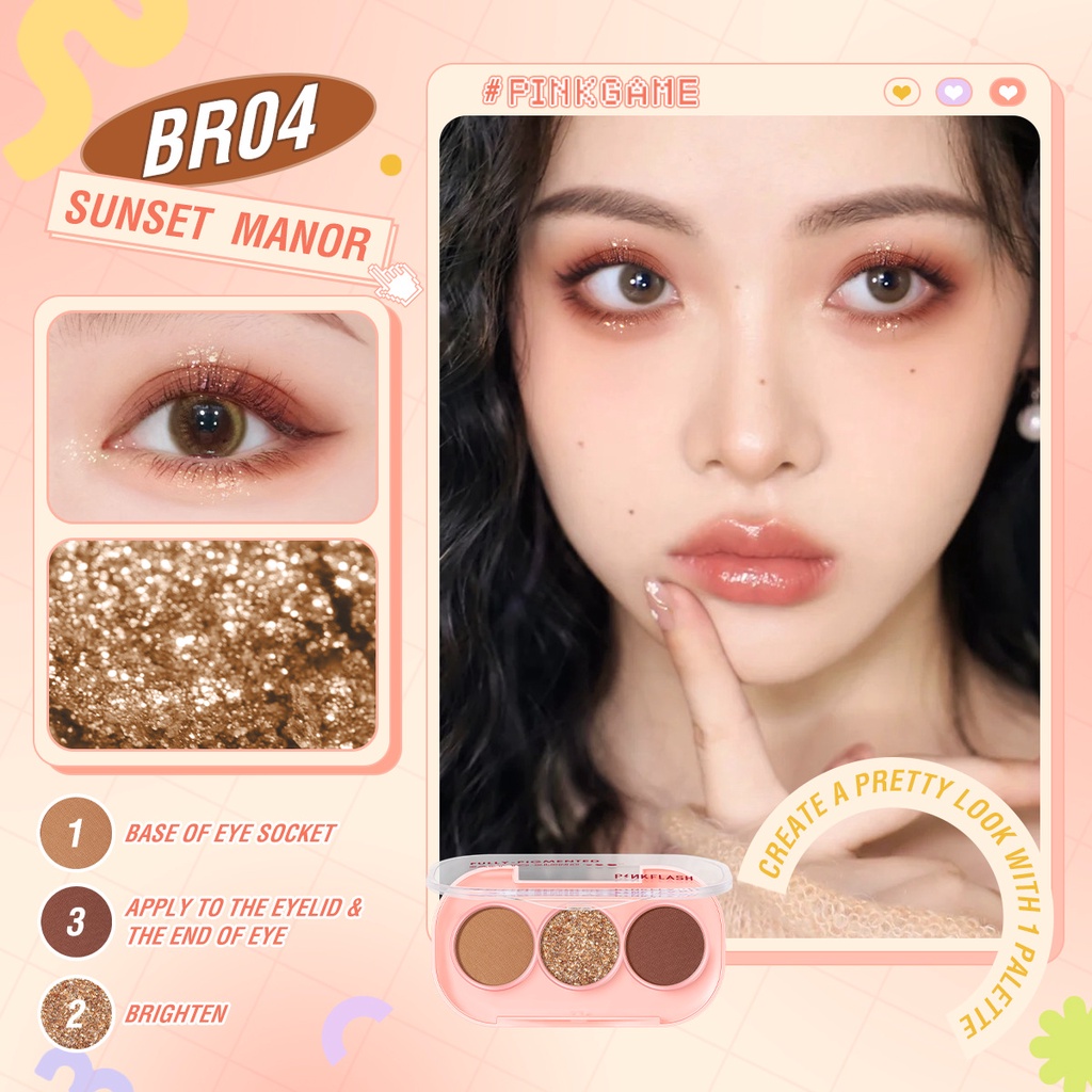 Bảng Phấn Mắt PINKFLASH PINKGAME 11 Màu Lì Dễ Pha Lên Màu Đậm Lâu Trôi