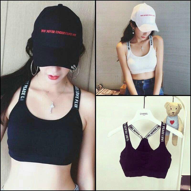 [Mã FASHIONT4WA2 giảm 10K đơn 50K] Áo bra thể thao PUCA DÂY IN CHỮ mùa hè.