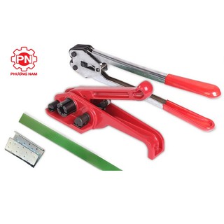 Bộ dụng cụ đóng dây đai thùng carton, bao gồm căng đai và kìm bấm