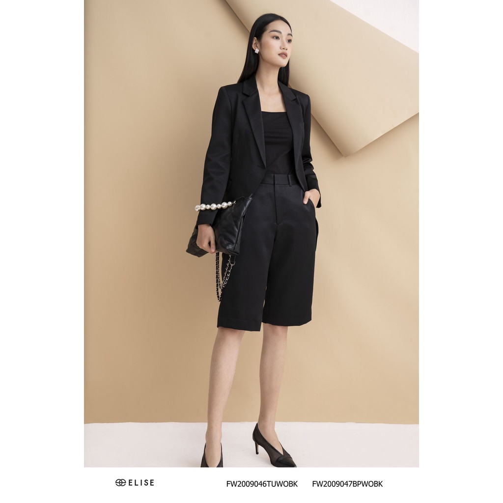 Áo vest đen dài thiết kế Elise FW2009046TUWOBK